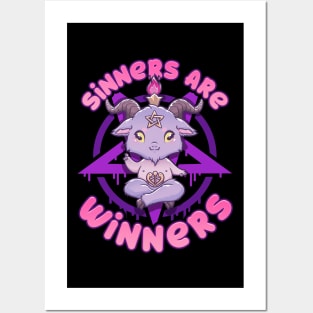 Sinners are Winners - Creepy Cute Baphomet T-Shirt Posters and Art